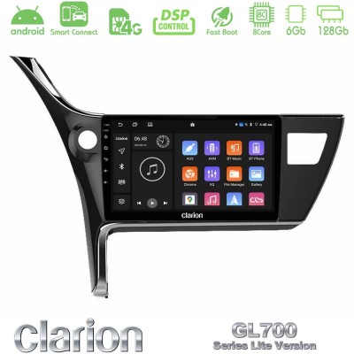 Clarion GL700 Lite Series 8Core Android ClarionOS 6+128GB Toyota Corolla 2017-2018 Navigation Multimedia Tablet 10" Με Carplay &