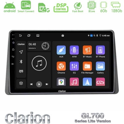 Clarion GL700 Lite Series Renault Arkana 2019- 8Core Android ClarionOS 6+128GB Navigation Multimedia Tablet 10" Με Carplay & And