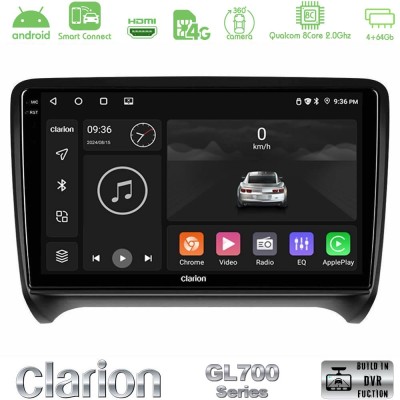 Clarion GL700 Series 8Core Android ClarionOS 4+64GB Audi TT B7 Navigation Multimedia Tablet 9" Με Carplay & Android Auto