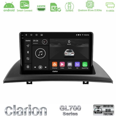 Clarion GL700 Series 8Core Android ClarionOS 4+64GB BMW E83 Navigation Multimedia Tablet 9" Με Carplay & Android Auto
