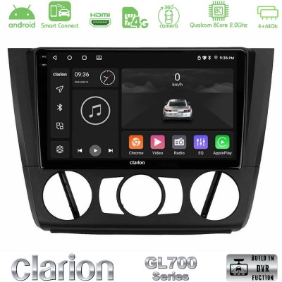 Clarion GL700 Series 8Core Android ClarionOS 4+64GB BMW 1Series E81/E82/E87/E88 (MANUAL A/C) Navigation Multimedia Tablet 9" Με 