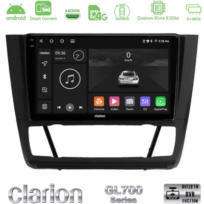 Clarion GL700 Series 8Core Android ClarionOS 4+64GB BMW 1Series E81/E82/E87/E88 (AUTO A/C) Navigation Multimedia Tablet 9" Με Ca
