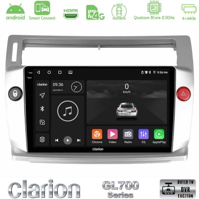 Clarion GL700 Series 8Core Android ClarionOS 4+64GB Citroen C4 2004-2010 Navigation Multimedia Tablet 9" Με Carplay & Android Au