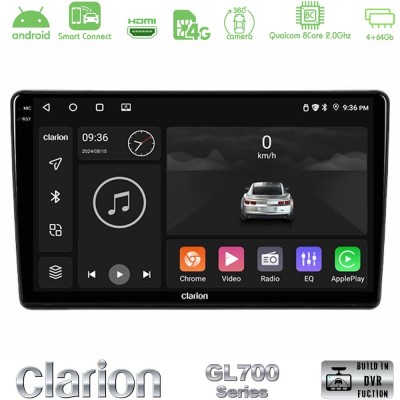 Clarion GL700 Series 8Core Android ClarionOS 4+64GB Peugeot Partner / Citroen Berlingo 2008-2018 Navigation Multimedia Tablet 9"