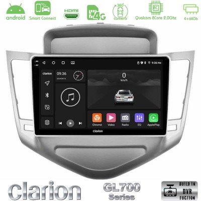 Clarion GL700 Series 8Core Android ClarionOS 4+64GB Chevrolet Cruze 2009-2012 Navigation Multimedia Tablet 9" Με Carplay & Andro