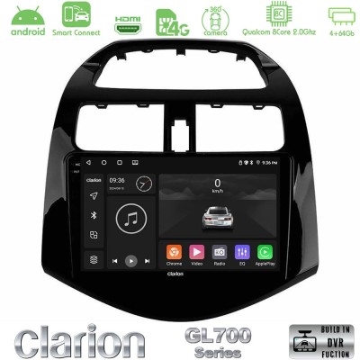 Clarion GL700 Series 8Core Android ClarionOS 4+64GB Chevrolet Spark 2009-2015 Navigation Multimedia Tablet 9" Με Carplay & Andro