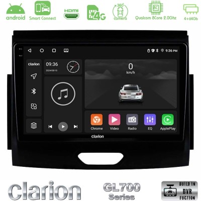Clarion GL700 Series 8Core Android ClarionOS 4+64GB Ford Ranger 2017-2022 Navigation Multimedia Tablet 9" Με Carplay & Android A