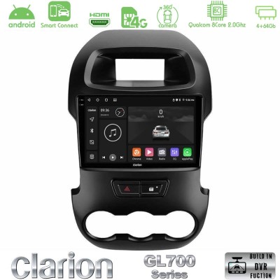 Clarion GL700 Series 8Core Android ClarionOS 4+64GB Ford Ranger 2012-2016 Navigation Multimedia Tablet 9" Με Carplay & Android A