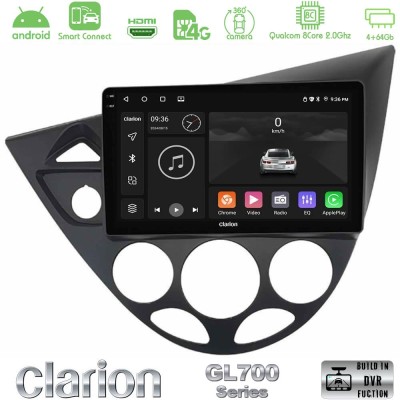 Clarion GL700 Series 8Core Android ClarionOS 4+64GB Ford Focus 1999-2004 Navigation Multimedia Tablet 9" Με Carplay & Android Au