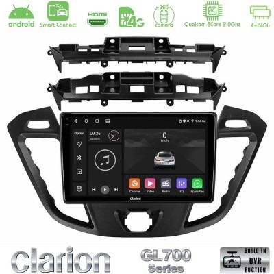 Clarion GL700 Series 8Core Android ClarionOS 4+64GB Ford Transit Custom/Tourneo Custom Navigation Multimedia Tablet 9" Με Carpla