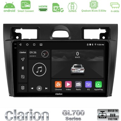 Clarion GL700 Series 8Core Android ClarionOS 4+64GB Ford Fiesta/Fusion Navigation Multimedia Tablet 9" Με Carplay & Android Auto