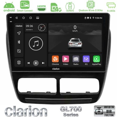 Clarion GL700 Series 8Core Android ClarionOS 4+64GB Fiat Doblo / Opel Combo 2010-2014 Navigation Multimedia Tablet 9" Με Carplay
