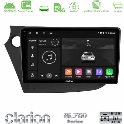 Clarion GL700 Series 8Core Android ClarionOS 4+64GB Honda Insight 2009-2015 Navigation Multimedia Tablet 9" Με Carplay & Android