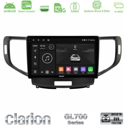 Clarion GL700 Series 8Core Android ClarionOS 4+64GB Honda Accord 2008-2015 Navigation Multimedia Tablet 9" Με Carplay & Android 