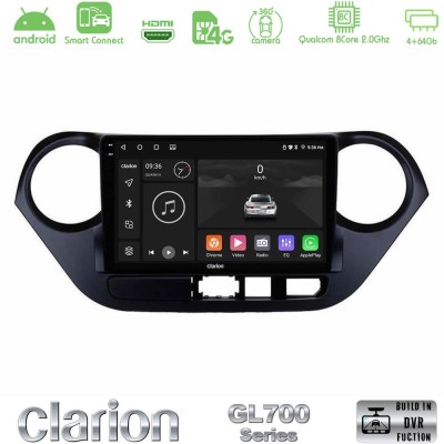 Clarion GL700 Series 8Core Android ClarionOS 4+64GB Hyundai i10 2014-2020 Navigation Multimedia Tablet 9" Με Carplay & Android A