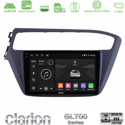 Clarion GL700 Series 8Core Android ClarionOS 4+64GB Hyundai i20 2018-2020 Navigation Multimedia Tablet 9" Με Carplay & Android A