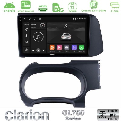 Clarion GL700 Series 8Core Android ClarionOS 4+64GB Hyundai i10 Navigation Multimedia Tablet 9" Με Carplay & Android Auto