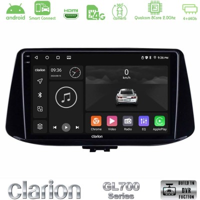 Clarion GL700 Series 8Core Android ClarionOS 4+64GB Hyundai i30 Navigation Multimedia Tablet 9" Με Carplay & Android Auto