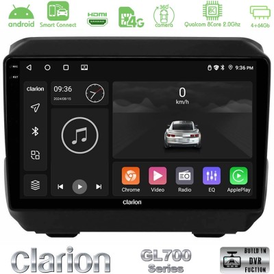 Clarion GL700 Series 8Core Android ClarionOS 4+64GB Jeep Wrangler 2018- Navigation Multimedia Tablet 9" Με Carplay & Android Aut
