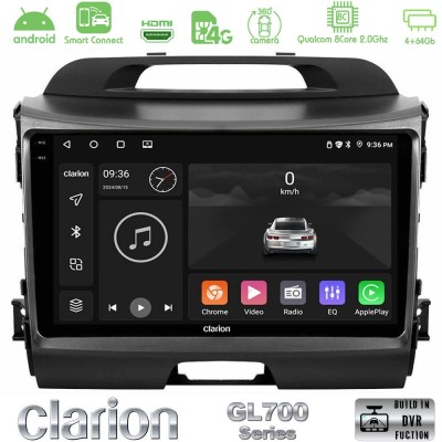 Clarion GL700 Series 8Core Android ClarionOS 4+64GB Kia Sportage Navigation Multimedia Tablet 9" Με Carplay & Android Auto