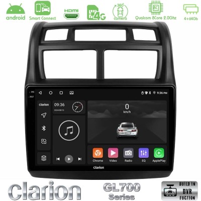 Clarion GL700 Series 8Core Android ClarionOS 4+64GB Kia Sportage 2008-2011 Navigation Multimedia Tablet 9" Με Carplay & Android 