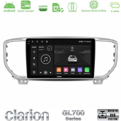 Clarion GL700 Series 8Core Android ClarionOS 4+64GB Kia Sportage 2018-2021 Navigation Multimedia Tablet 9" Με Carplay & Android 