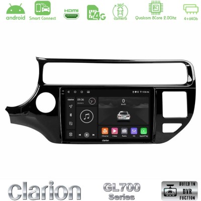 Clarion GL700 Series 8Core Android ClarionOS 4+64GB Kia Rio 2015-2017 Navigation Multimedia Tablet 9" Με Carplay & Android Auto