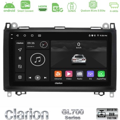 Clarion GL700 Series 8Core Android ClarionOS 4+64GB Mercedes A/B/Vito/Sprinter Class Navigation Multimedia Tablet 9" Με Carplay 