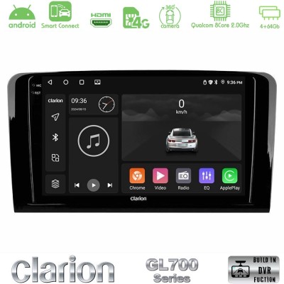 Clarion GL700 Series 8Core Android ClarionOS 4+64GB Mercedes ML/GL Class Navigation Multimedia Tablet 9" Με Carplay & Android Au