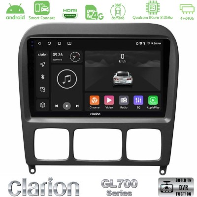 Clarion GL700 Series 8Core Android ClarionOS 4+64GB Mercedes S Class 1999-2004 (W220) Navigation Multimedia Tablet 9" Με Carplay