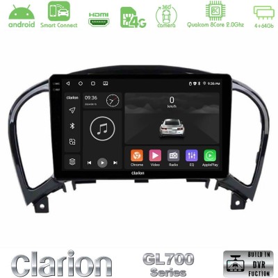 Clarion GL700 Series 8Core Android ClarionOS 4+64GB Nissan Juke Navigation Multimedia Tablet 9" Με Carplay & Android Auto