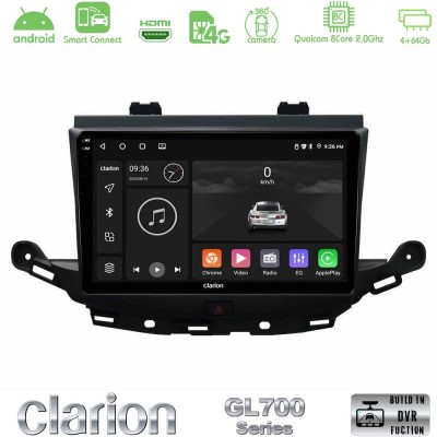 Clarion GL700 Series 8Core Android ClarionOS 4+64GB Opel Astra K 2015-2019 Navigation Multimedia Tablet 9" Με Carplay & Android 