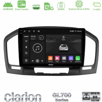 Clarion GL700 Series 8Core Android ClarionOS 4+64GB Opel Insignia 2008-2013 Navigation Multimedia Tablet 9" Με Carplay & Android