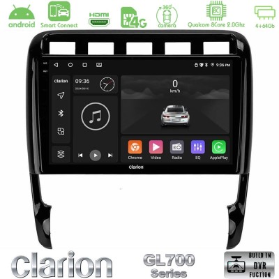 Clarion GL700 Series 8Core Android ClarionOS 4+64GB Porsche Cayenne 2003-2010 Navigation Multimedia Tablet 9" Με Carplay & Andro
