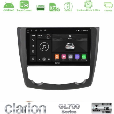 Clarion GL700 Series 8Core Android ClarionOS 4+64GB Renault Kadjar Navigation Multimedia Tablet 9" Με Carplay & Android Auto