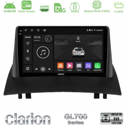 Clarion GL700 Series 8Core Android ClarionOS 4+64GB Renault Megane 2 2002-2008 Navigation Multimedia Tablet 9" Με Carplay & Andr