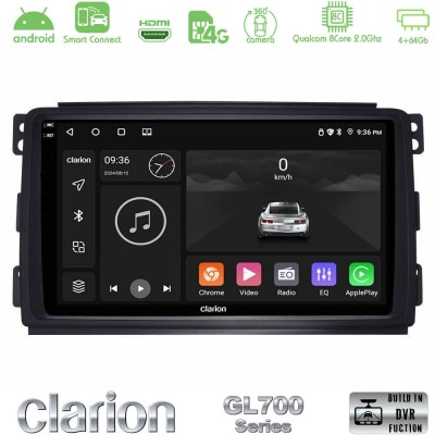 Clarion GL700 Series 8Core Android ClarionOS 4+64GB Smart 451 Navigation Multimedia Tablet 9" Με Carplay & Android Auto
