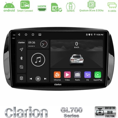 Clarion GL700 Series 8Core Android ClarionOS 4+64GB Smart 453 Navigation Multimedia Tablet 9" Με Carplay & Android Auto