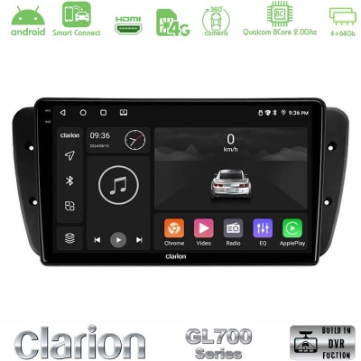 Clarion GL700 Series 8Core Android ClarionOS 4+64GB Seat Ibiza 2008-2012 Navigation Multimedia Tablet 9" Με Carplay & Android Au