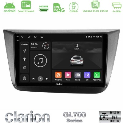 Clarion GL700 Series 8Core Android ClarionOS 4+64GB Seat Altea 2004-2015 Navigation Multimedia Tablet 9" Με Carplay & Android Au