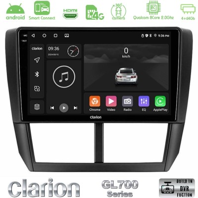 Clarion GL700 Series 8Core Android ClarionOS 4+64GB Subaru Forester Navigation Multimedia Tablet 9" Με Carplay & Android Auto