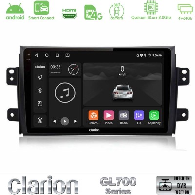 Clarion GL700 Series 8Core Android ClarionOS 4+64GB Suzuki SX4 2006-2014 Fiat Sedici 2006-2014 Navigation Multimedia Tablet 9" Μ