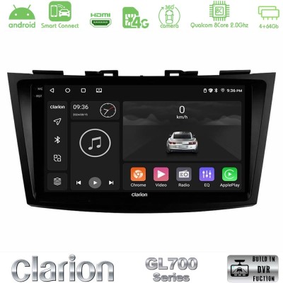 Clarion GL700 Series 8Core Android ClarionOS 4+64GB Suzuki Swift 2011-2016 Navigation Multimedia Tablet 9" Με Carplay & Android 