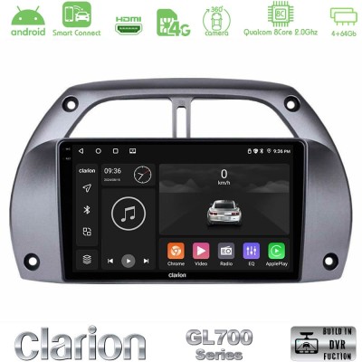 Clarion GL700 Series 8Core Android ClarionOS 4+64GB Toyota RAV4 2001 - 2006 Navigation Multimedia Tablet 9" Με Carplay & Android