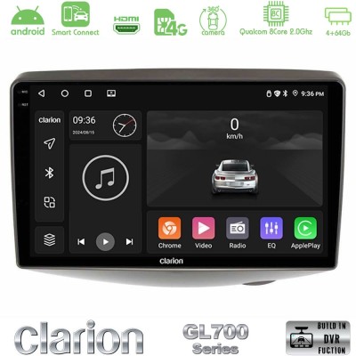 Clarion GL700 Series 8Core Android ClarionOS 4+64GB Toyota Yaris 1999 - 2006 Navigation Multimedia Tablet 9" Με Carplay & Androi