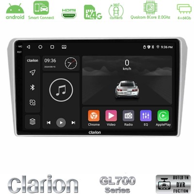 Clarion GL700 Series 8Core Android ClarionOS 4+64GB Toyota Avensis T25 02/2003–2008 Navigation Multimedia Tablet 9" Με Carplay &
