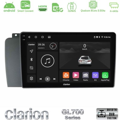 Clarion GL700 Series 8Core Android ClarionOS 4+64GB Volvo S60 2004-2009 Navigation Multimedia Tablet 9" Με Carplay & Android Aut