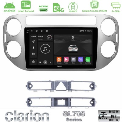 Clarion GL700 Series 8Core Android ClarionOS 4+64GB VW Tiguan Navigation Multimedia Tablet 9" Με Carplay & Android Auto