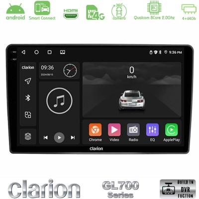 Clarion GL700 Series 8Core Android ClarionOS 4+64GB VW Passat Navigation Multimedia Tablet 9" Με Carplay & Android Auto
