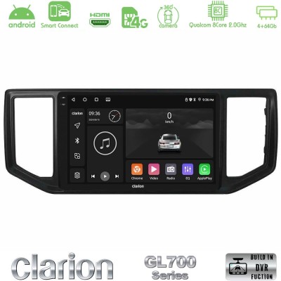 Clarion GL700 Series 8Core Android ClarionOS 4+64GB VW Amarok 2017-2022 Navigation Multimedia Tablet 9" Με Carplay & Android Aut